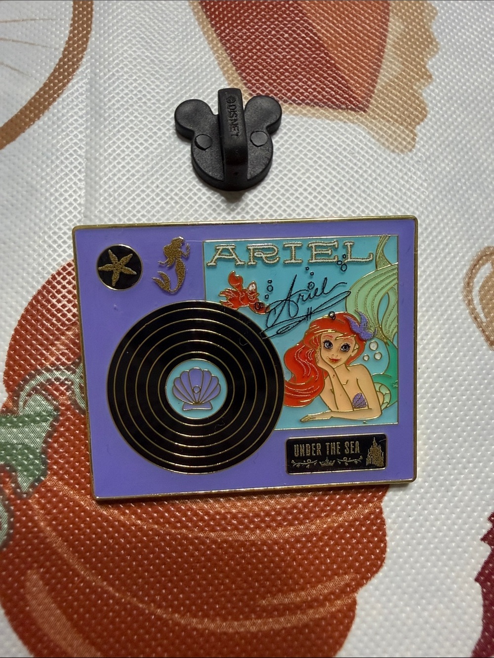 Disney loungefly Ariel record Purple Enamel Pin – Under the Sea Collectible